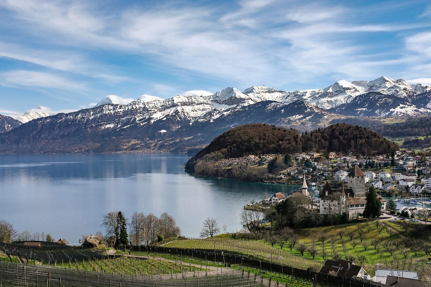 Blick vom Spiezberg auf den Thunersee